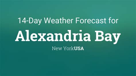 Extended Weather Alexandria Bay Ny